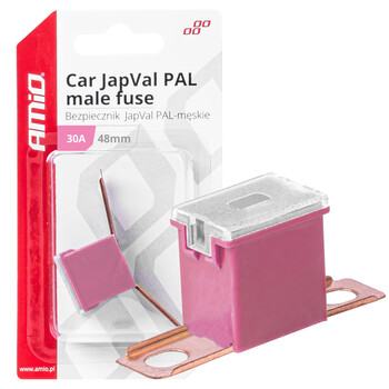 03418/AM ΑΣΦΑΛΕΙΕΣ JapVal PAL ΑΡΣΕΝΙΚΕΣ 48mm 30A ΣΕ ΡΟΖ ΧΡΩΜΑ AMIO - 2 Τεμ.