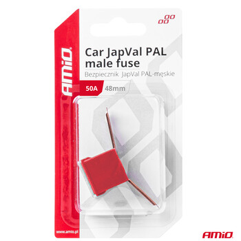 03420/AM ΑΣΦΑΛΕΙΕΣ JapVal PAL ΑΡΣΕΝΙΚΕΣ 48mm 50A ΣΕ ΚΟΚΚΙΝΟ ΧΡΩΜΑ AMIO - 2 Τεμ.