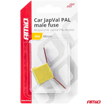 03421/AM ΑΣΦΑΛΕΙΕΣ JapVal PAL ΑΡΣΕΝΙΚΕΣ 48mm 60A ΣΕ ΚΙΤΡΙΝΟ ΧΡΩΜΑ AMIO - 2 Τεμ.