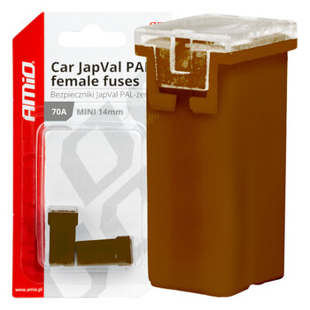 03441/AM ΑΣΦΑΛΕΙΕΣ JapVal PAL ΜΙΝΙ 14mm ΘΗΛΥΚΕΣ 70A ΣΕ ΚΑΦΕ ΧΡΩΜΑ AMIO - 2 Τεμ.