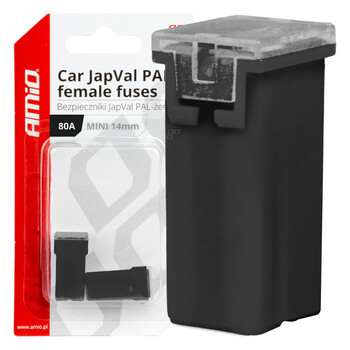 03442/AM ΑΣΦΑΛΕΙΕΣ JapVal PAL ΜΙΝΙ 14mm ΘΗΛΥΚΕΣ 80A ΣΕ ΜΑΥΡΟ ΧΡΩΜΑ AMIO - 2 Τεμ.