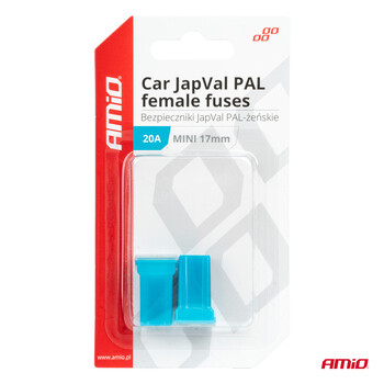 03443/AM ΑΣΦΑΛΕΙΕΣ JapVal PAL ΜΙΝΙ 17mm ΘΗΛΥΚΕΣ 20A ΣΕ ΓΑΛΑΖΙΟ ΧΡΩΜΑ AMIO - 2 Τεμ.