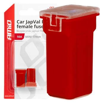 03446/AM ΑΣΦΑΛΕΙΕΣ JapVal PAL ΜΙΝΙ 17mm ΘΗΛΥΚΕΣ 50A ΣΕ ΚΟΚΚΙΝΟ ΧΡΩΜΑ AMIO - 2 Τεμ.