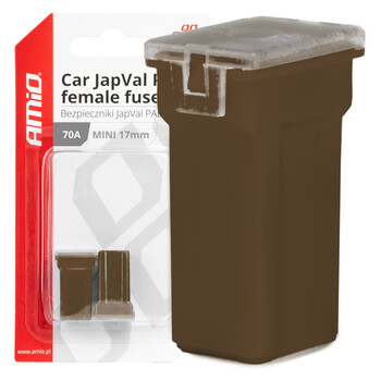 03448/AM ΑΣΦΑΛΕΙΕΣ JapVal PAL ΜΙΝΙ 17mm ΘΗΛΥΚΕΣ 70A ΣΕ ΚΑΦΕ ΧΡΩΜΑ AMIO - 2 Τεμ.