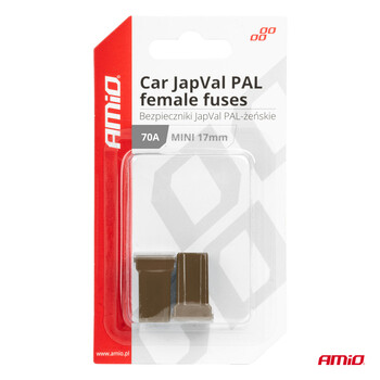 03448/AM ΑΣΦΑΛΕΙΕΣ JapVal PAL ΜΙΝΙ 17mm ΘΗΛΥΚΕΣ 70A ΣΕ ΚΑΦΕ ΧΡΩΜΑ AMIO - 2 Τεμ.