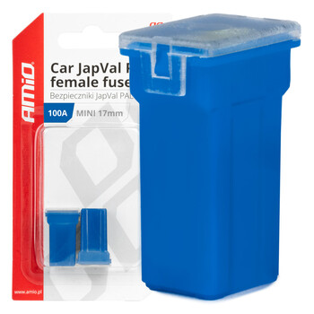 03450/AM ΑΣΦΑΛΕΙΕΣ JapVal PAL ΜΙΝΙ 17mm ΘΗΛΥΚΕΣ 100A ΣΕ ΜΠΛΕ ΧΡΩΜΑ AMIO - 2 Τεμ.