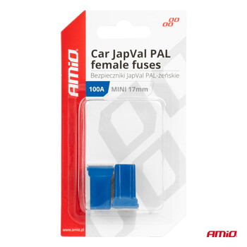 03450/AM ΑΣΦΑΛΕΙΕΣ JapVal PAL ΜΙΝΙ 17mm ΘΗΛΥΚΕΣ 100A ΣΕ ΜΠΛΕ ΧΡΩΜΑ AMIO - 2 Τεμ.