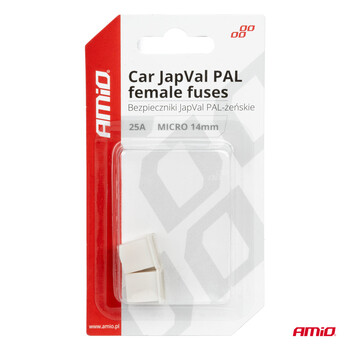 03452/AM ΑΣΦΑΛΕΙΕΣ JapVal PAL ΜICRO 14mm ΘΗΛΥΚΕΣ 25A ΣΕ ΛΕΥΚΟ ΧΡΩΜΑ AMIO - 2 Τεμ.