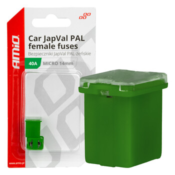 03454/AM ΑΣΦΑΛΕΙΕΣ JapVal PAL ΜICRO 14mm ΘΗΛΥΚΕΣ 40A ΣΕ ΠΡΑΣΙΝΟ ΧΡΩΜΑ AMIO - 2 Τεμ.