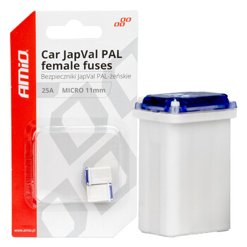 03459/AM ΑΣΦΑΛΕΙΕΣ JapVal PAL ΜICRO 11mm ΘΗΛΥΚΕΣ 25A ΣΕ ΛΕΥΚΟ ΧΡΩΜΑ AMIO - 2 Τεμ.
