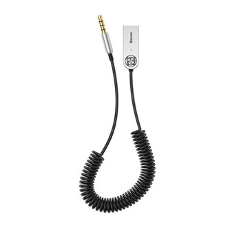 BAS29048/AM ΑΝΤΑΠΤΟΡΑΣ AUDIO BLUETOOTH 5.0 ΑΠΟ USB ΣΕ AUX ΜΑΥΡΟ ΣΠΙΡΑΛ AMIO - 1 τεμ.