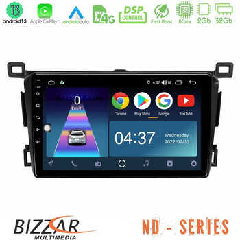 Bizzar nd Series 8core Android13 2+32gb Toyota Rav4 2013-2018 Navigation Multimedia Tablet 9 u-nd-Ty0435