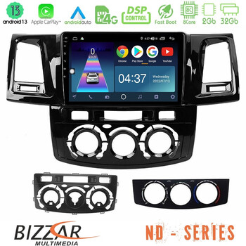 Bizzar nd Series 8core Android13 2+32gb Toyota Hilux 2007-2011 Navigation Multimedia Tablet 9 u-nd-Ty0571