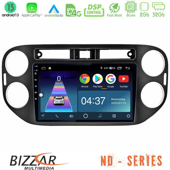 Bizzar nd Series 8core Android13 2+32gb vw Tiguan Navigation Multimedia Tablet 9 (23mm Alarm Button) u-nd-Vw0639