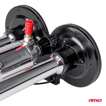 03617/AM ΚΟΡΝΑ ΠΝΕΥΜΑΤΙΚΗ 12/24V 118db ΔΙΠΛΗ 2 ΤΟΝΩΝ ΧΡΩΜΙΟ ΑΜΙΟ - 1 ΤΕΜ.