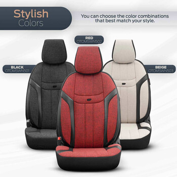 OT86753/AM ΚΑΛΥΜΜΑΤΑ ΚΑΘΙΣΜΑΤΩΝ OTOM SWAN 503 BEIGE ΜΑΥΡΟ/ΜΠΕΖ ΛΙΝΟ & ΔΕΡΜΑΤΙΝΗ SETΑΜΙΟ - 1 σετ.