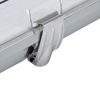 GloboStar® 90611 60cm Tri-Proof Πλαστικό PC Σκαφάκι με Μεταλλικά Clips για 2 x Λάμπες T8 Τύπου Φθορίου LED Τροφοδοσίας Ενός Άκρου Αδιάβροχο IP65