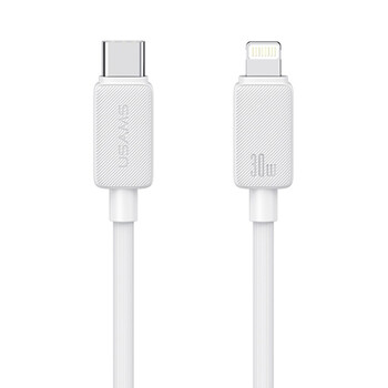 USAMS καλώδιο Lightning σε USB-C US-SJ692, 30W, 480Mbps, 1m, λευκό