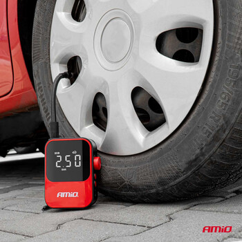 03690/AM ΚΟΜΠΡΕΣΕΡ ΑΕΡΑ 7,4V 10bar/150psi 40W ΦΟΡΤΙΣΗ ΜΕ USB / ΜΕ 5 ΑΝΤΑΠΤΟΡΕΣ ΚΑΙ ΨΗΦΙΑΚΗ ΕΝΔΕΙΞΗ AMIO - 1 Τεμ.