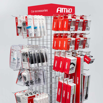EKS/AM STAND ΜΕΤΑΛΛΙΚΟ ΜΕ ΠΛΕΓΜΑ 4 ΟΨΕΩN ΚΑΙ ΡΟΔΑΚΙΑ 175x31cm AMIO - 1 Τεμ.