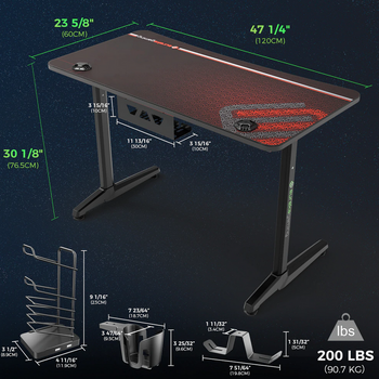 Gaming Γραφείο - Eureka Ergonomic® ERK-GIP-P47B-V1-RU