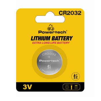 POWERTECH μπαταρία λιθίου PT-1208, CR2032, 3V, 1τμχ