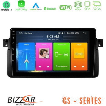 Bizzar cs Series 4core Android13 2+32gb bmw e46 Navigation Multimedia Tablet 9 u-cs-Bm0603