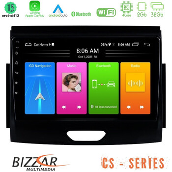 Bizzar cs Series 4core Android13 2+32gb Ford Ranger 2017-2022 Navigation Multimedia Tablet 9 u-cs-Fd0496
