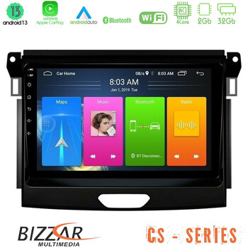 Bizzar cs Series 4core Android13 2+32gb Ford Ranger 2017-2022 Navigation Multimedia Tablet 9 u-cs-Fd0617