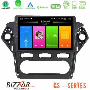 Bizzar cs Series 4core Android13 2+32gb Ford Mondeo 2011-2014 Navigation Multimedia Tablet 9 u-cs-Fd0920