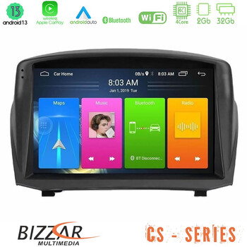 Bizzar cs Series 4core Android13 2+32gb Ford Fiesta 2008-2012 Navigation Multimedia Tablet 9 (Oem Style) u-cs-Fd1451