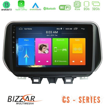 Bizzar cs Series 4core Android13 2+32gb Hyundai Ix35 Navigation Multimedia Tablet 10 u-cs-Hy0609