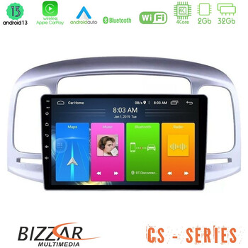 Bizzar cs Series 4core Android13 2+32gb Hyundai Accent 2006-2011 Navigation Multimedia Tablet 9 u-cs-Hy0711