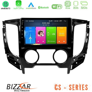 Bizzar cs Series 4core Android13 2+32gb Mitsubishi L200 2016-&Gt; &Amp; Fiat Fullback (Manual A/c) Navigation Multimedia Tablet 9 u-cs-Mt0620