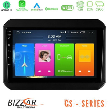 Bizzar cs Series 4core Android13 2+32gb Suzuki Ignis Navigation Multimedia Tablet 9 u-cs-Sz580