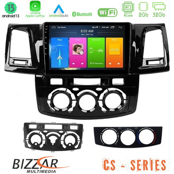 Bizzar cs Series 4core Android13 2+32gb Toyota Hilux 2007-2011 Navigation Multimedia Tablet 9 u-cs-Ty0571
