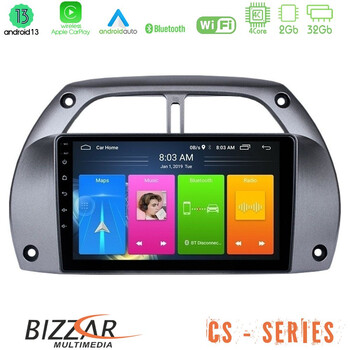 Bizzar cs Series 4core Android13 2+32gb Toyota Rav4 2001 - 2006 Navigation Multimedia Tablet 9 u-cs-Ty0953