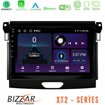Bizzar xt2 Series 4core Android13 2+32gb Ford Ranger 2017-2022 Navigation Multimedia Tablet 9 u-xt2-Fd0617
