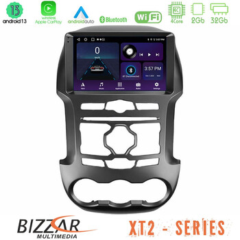 Bizzar xt2 Series 4core Android13 2+32gb Ford Ranger 2012-2016 Navigation Multimedia Tablet 9 u-xt2-Fd0902