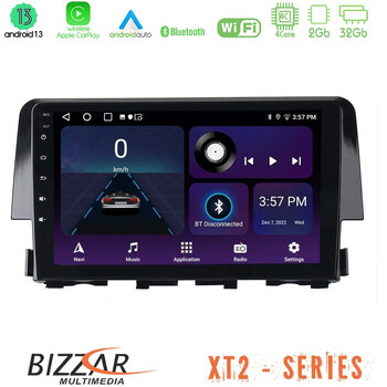 Bizzar xt2 Series 4core Android13 2+32gb Honda Civic 2016-2020 Navigation Multimedia Tablet 9 u-xt2-Hd0058