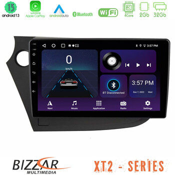 Bizzar xt2 Series 4core Android13 2+32gb Honda Insight 2009-2015 Navigation Multimedia Tablet 9 u-xt2-Hd0821