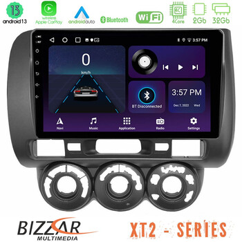 Bizzar xt2 Series 4core Android13 2+32gb Honda Jazz 2002-2008 (Manual A/c) Navigation Multimedia Tablet 9 u-xt2-Hd100n