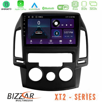 Bizzar xt2 Series 4core Android13 2+32gb Hyundai i30 2007-2012 Manual a/c Navigation Multimedia Tablet 9 u-xt2-Hy0799