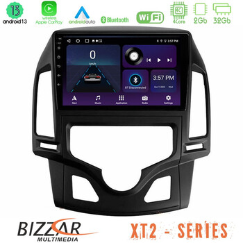 Bizzar xt2 Series 4core Android13 2+32gb Hyundai i30 2007-2012 Auto a/c Navigation Multimedia Tablet 9 u-xt2-Hy0800