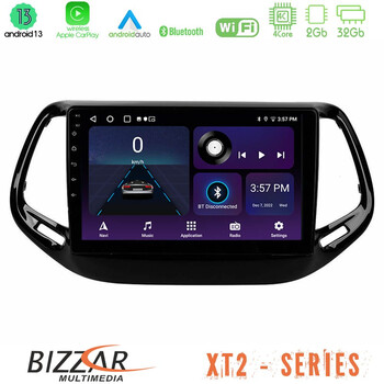 Bizzar xt2 Series 4core Android13 2+32gb Jeep Compass 2017&gt; Navigation Multimedia Tablet 10 u-xt2-Jp0143