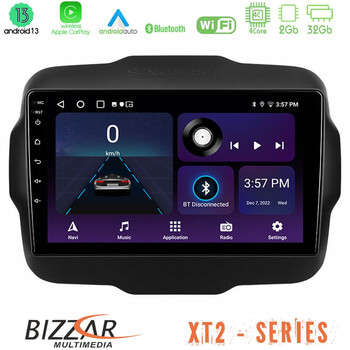 Bizzar xt2 Series 4core Android13 2+32gb Jeep Renegade 2015-2019 Navigation Multimedia Tablet 9 u-xt2-Jp134