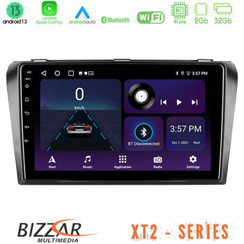 Bizzar xt2 Series 4core Android13 2+32gb Mazda 3 2004-2009 Navigation Multimedia Tablet 9 u-xt2-Mz0245