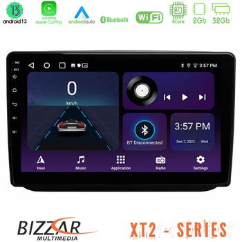 Bizzar xt2 Series 4core Android13 2+32gb Skoda Fabia 2007-2014 Navigation Multimedia Tablet 10 u-xt2-Sk0486