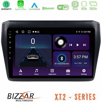 Bizzar xt2 Series 4core Android13 2+32gb Suzuki Swift 2017-2023 Navigation Multimedia Tablet 9 u-xt2-Sz0522