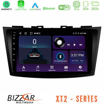 Bizzar xt2 Series 4core Android13 2+32gb Suzuki Swift 2011-2016 Navigation Multimedia Tablet 9 u-xt2-Sz523